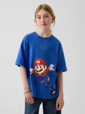 Super Mario-T-skjorte med grafisk trykk i avslappet passform for barn