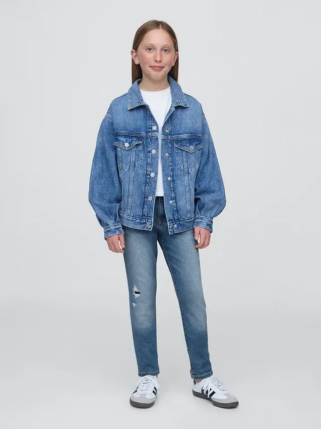 Super skinny jeans for barn med middels høy midje