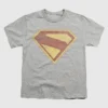Superman 2025-logo T-skjorte for barn med fullfarget «distress»-grafikk