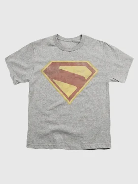 Superman 2025-logo T-skjorte for barn med fullfarget «distress»-grafikk