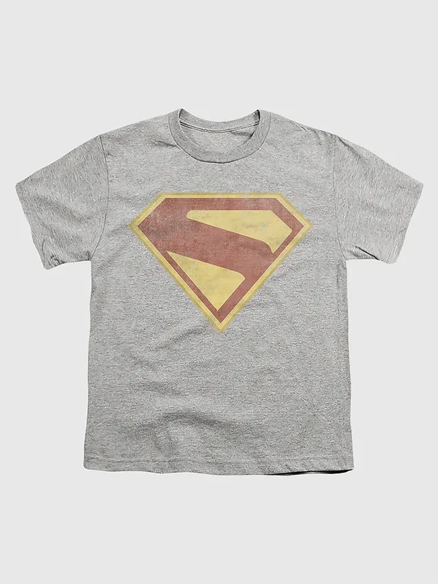 Superman 2025-logo T-skjorte for barn med fullfarget «distress»-grafikk