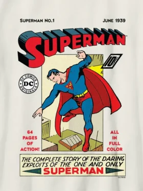 Superman-t-skjorte for barn med vintage-tegneserietrykk
