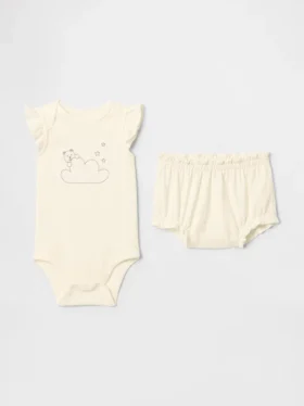 Supima®-body med bjørn for babyer
