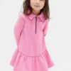 Sweatshirtkjole med halv glidelås for Baby og Småbarn