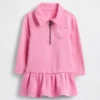 Sweatshirtkjole med halv glidelås for Baby og Småbarn