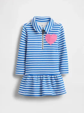 Sweatshirtkjole med halv glidelås for Baby og Småbarn