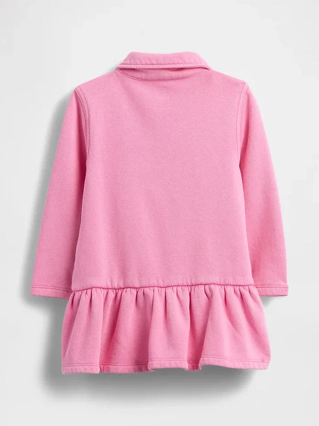 Sweatshirtkjole med halv glidelås for Baby og Småbarn