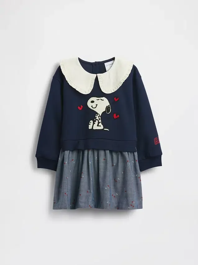 Sweatshirtkjole med volangkrage for Baby og Småbarn