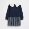 Sweatshirtkjole med volangkrage for Baby og Småbarn