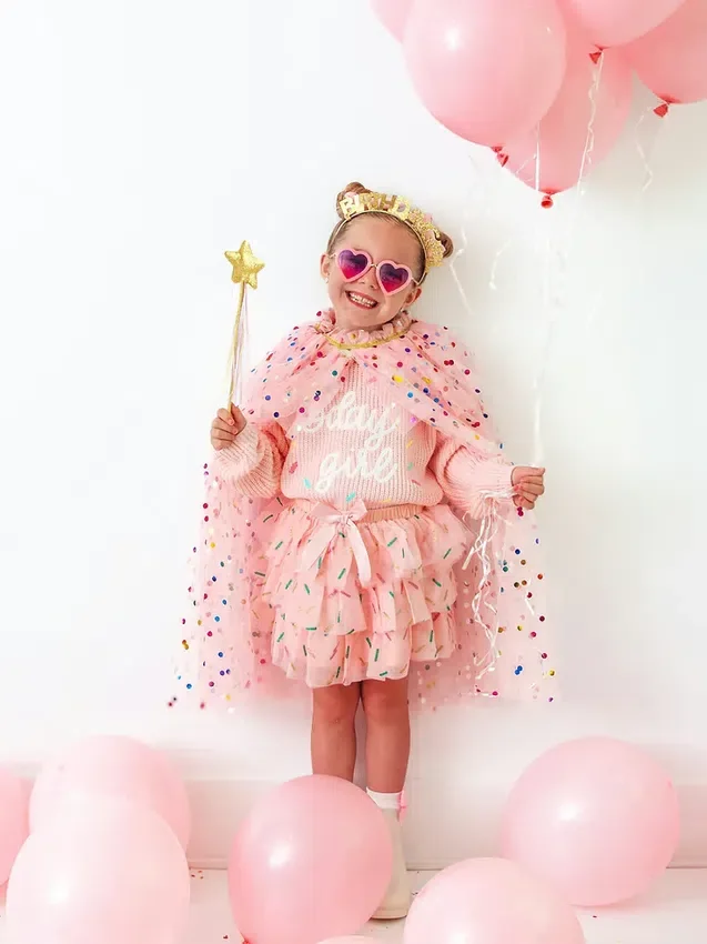 Sweet Wink Birthday Girl Sprinkle-strikkegenser
