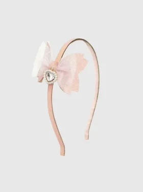 Sweet Wink hårbånd med hjerte-charm og glitterbue