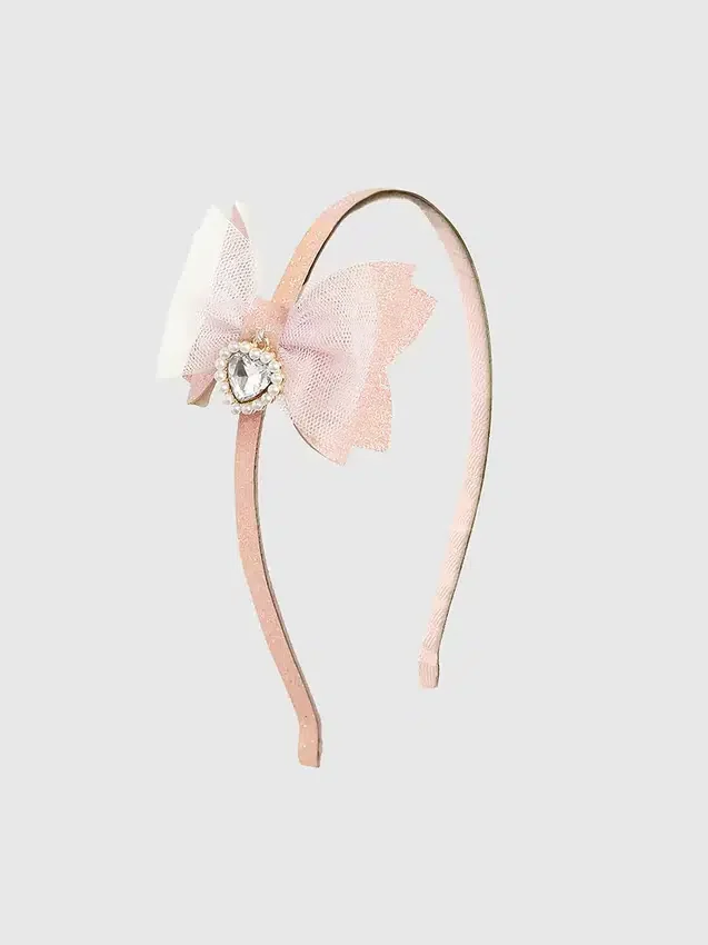 Sweet Wink hårbånd med hjerte-charm og glitterbue