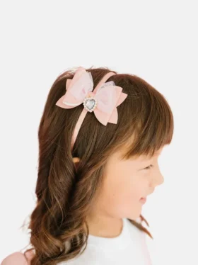 Sweet Wink hårbånd med hjerte-charm og glitterbue