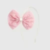Sweet Wink Pretty Pearl Tulle Bow-hårbånd