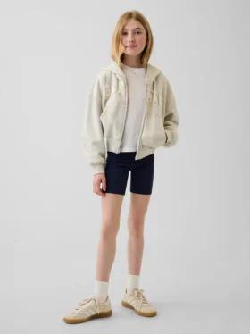 Sykkelshorts med nedbrettbar linning for barn