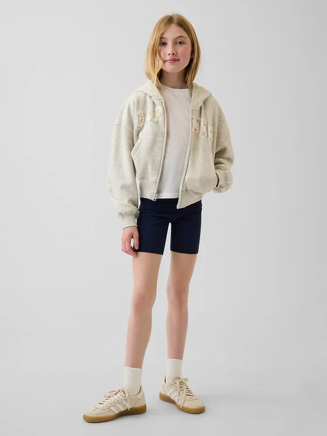 Sykkelshorts med nedbrettbar linning for barn