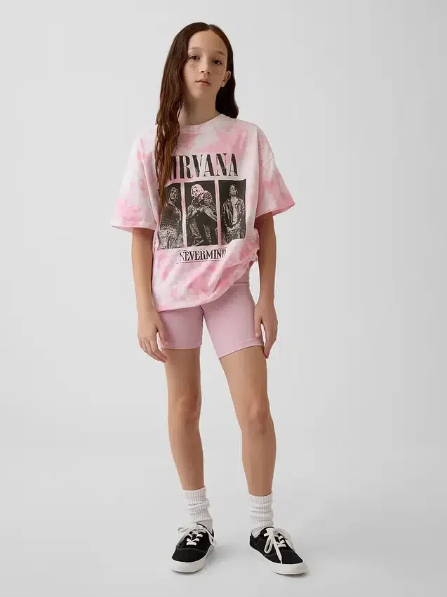 Sykkelshorts med nedbrettbar linning for barn