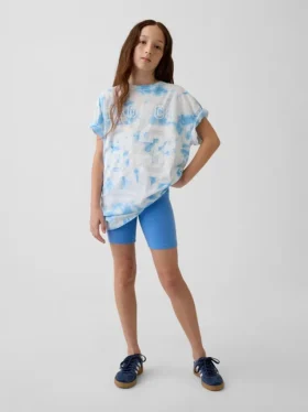 Sykkelshorts med nedbrettbar linning for barn