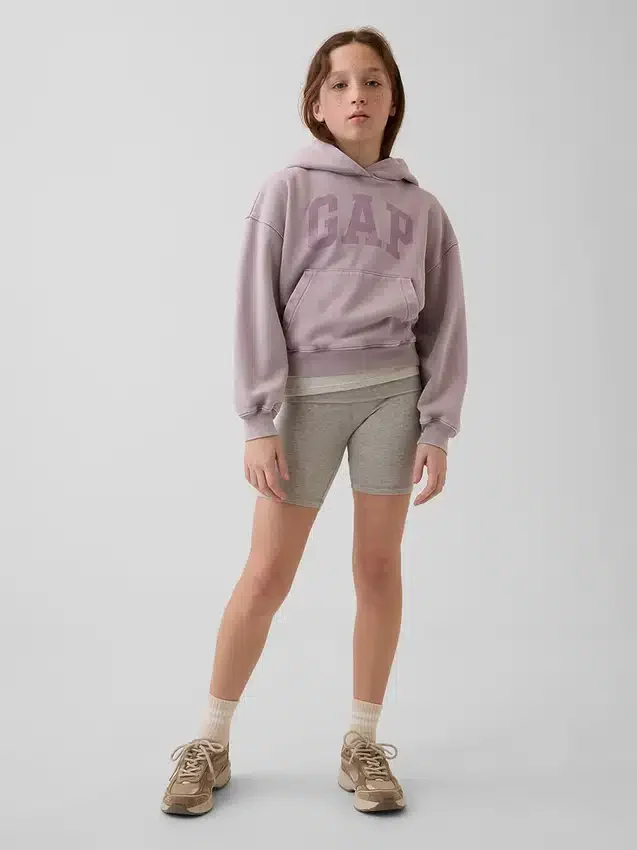 Sykkelshorts med nedbrettbar linning for barn