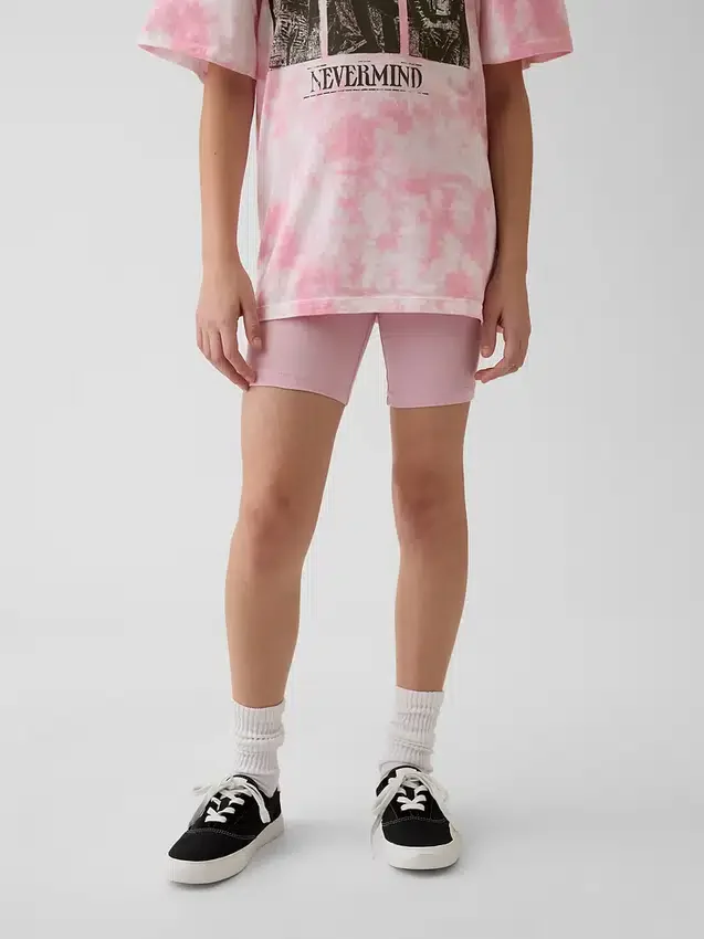 Sykkelshorts med nedbrettbar linning for barn