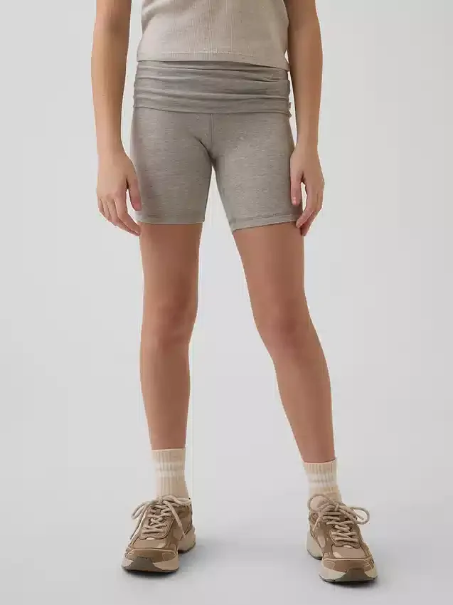 Sykkelshorts med nedbrettbar linning for barn