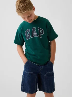 T-skjorte for barn i tykk, avslappet passform med Gap Logo