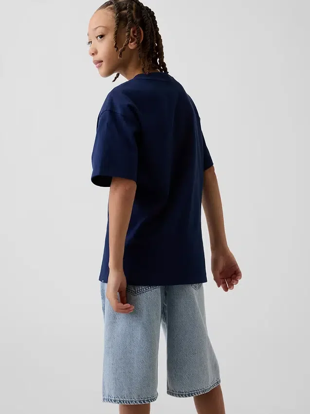 T-skjorte for barn i tykk, avslappet passform med Gap Logo