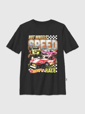 T-skjorte for barn med «Hot Wheels Speed»-motiv