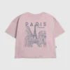 T-skjorte for barn med «Paris Line Art»-grafikk