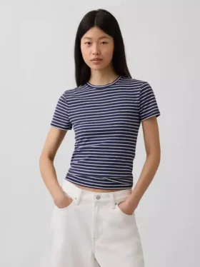 T-skjorte i tettstrikket jersey