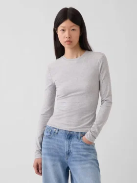 T-skjorte i tettstrikket jersey