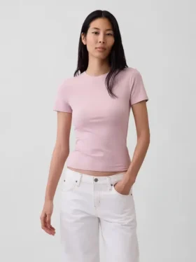 T-skjorte i tettstrikket jersey