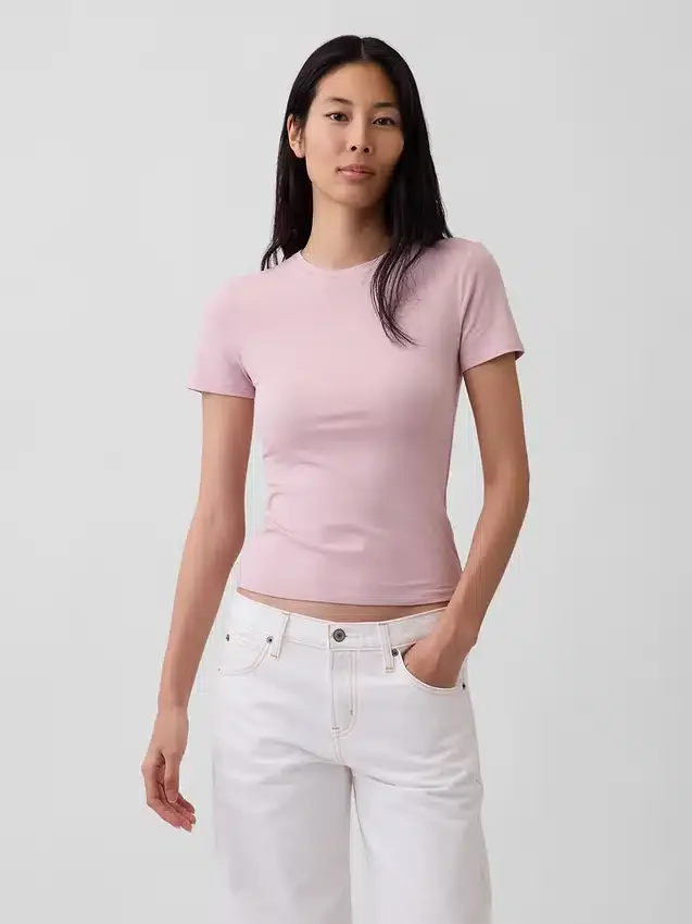 T-skjorte i tettstrikket jersey