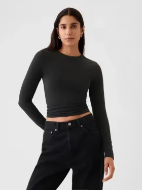 T-skjorte i tettstrikket jersey