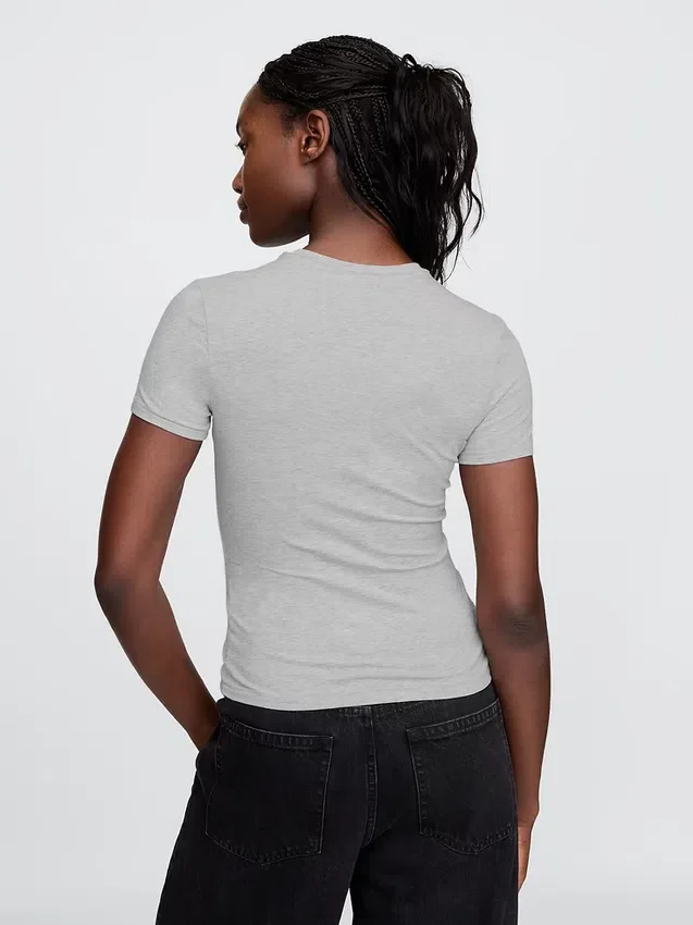 T-skjorte i tettstrikket jersey