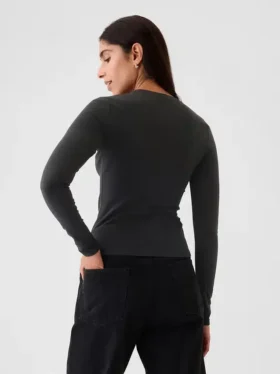 T-skjorte i tettstrikket jersey