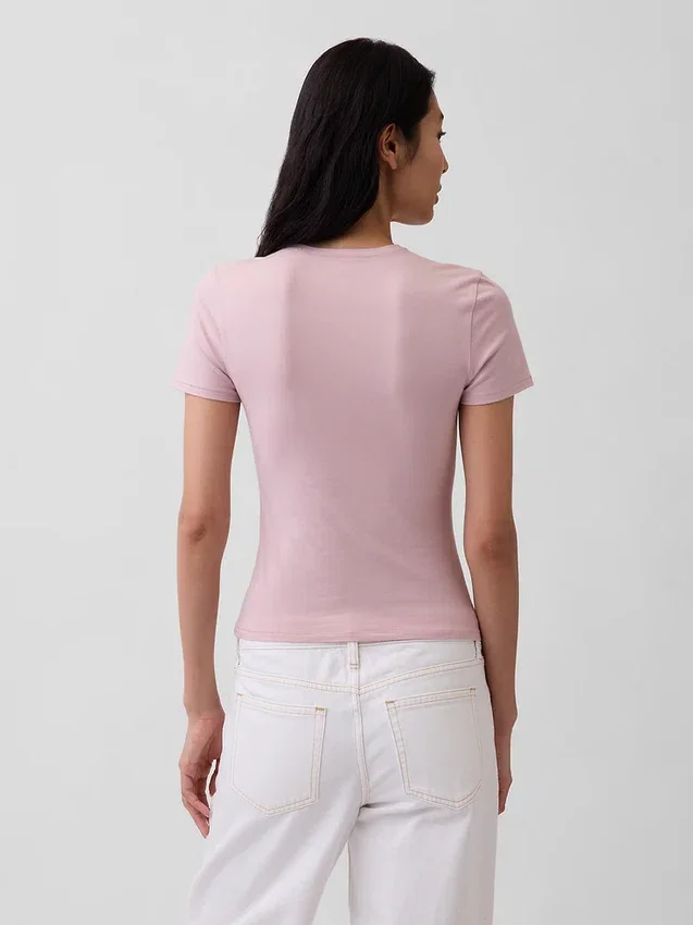 T-skjorte i tettstrikket jersey