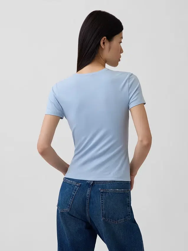 T-skjorte i tettstrikket jersey
