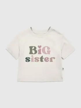 T-skjorte med «Big Sister»-motiv for småbarn