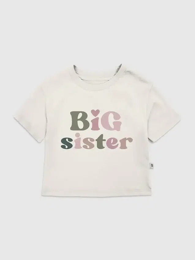 T-skjorte med «Big Sister»-motiv for småbarn