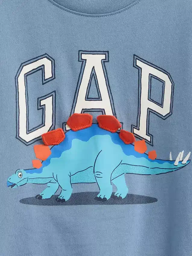 T-skjorte med dinosaurlogo for Baby og Småbarn