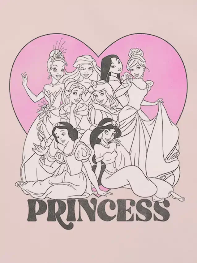 T-skjorte med Disney-prinsesse-hjerte-motiv for småbarn