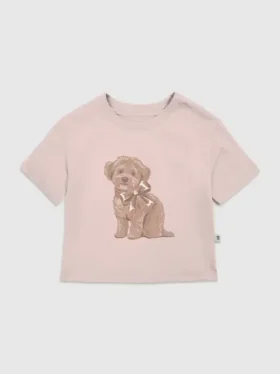 T-skjorte med «Doggie Bow»-motiv for småbarn
