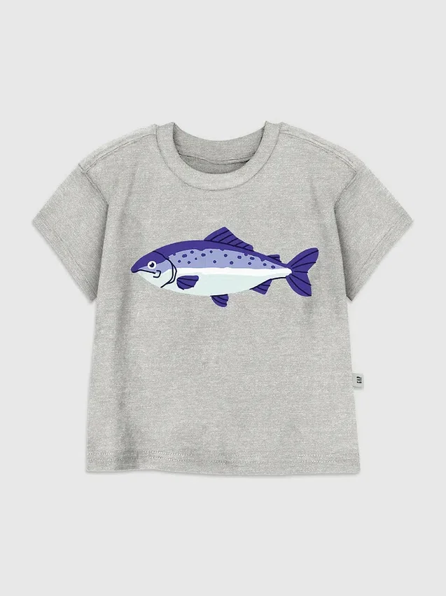 T-skjorte med fiskemotiv for småbarn