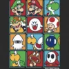 T-skjorte med grafikk av Nintendo-figurer i eske for småbarn
