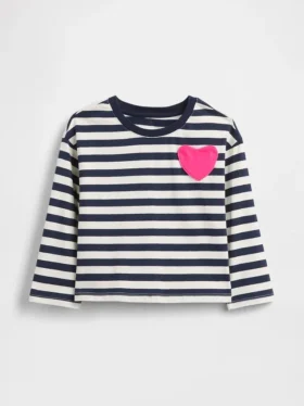 T-skjorte med hjerte på lommen for Baby og Småbarn – Mix & Match