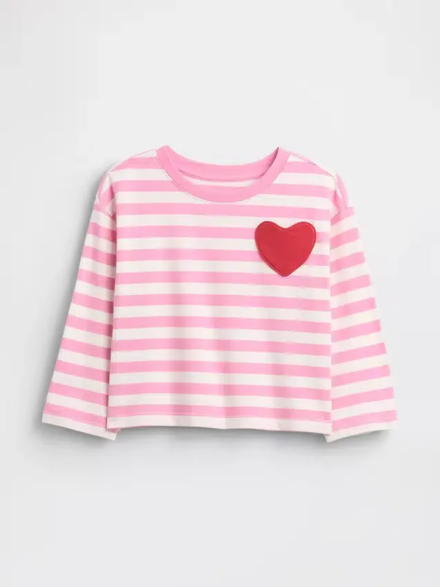 T-skjorte med hjerte på lommen for Baby og Småbarn – Mix & Match