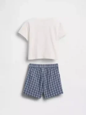 T-skjorte med hummermotiv og rutete shorts