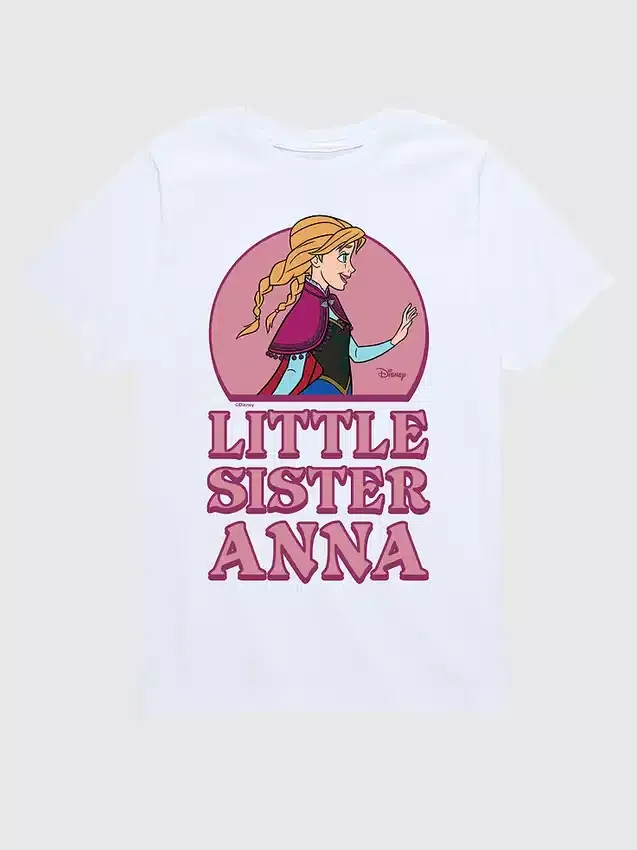 T-skjorte med kort erme og «Frozen»-motiv for småbarn: Lillesøster Anna Shorts