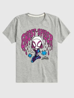 T-skjorte med korte ermer for småbarn med «Marvel Scribble Ghost Spider»-motiv